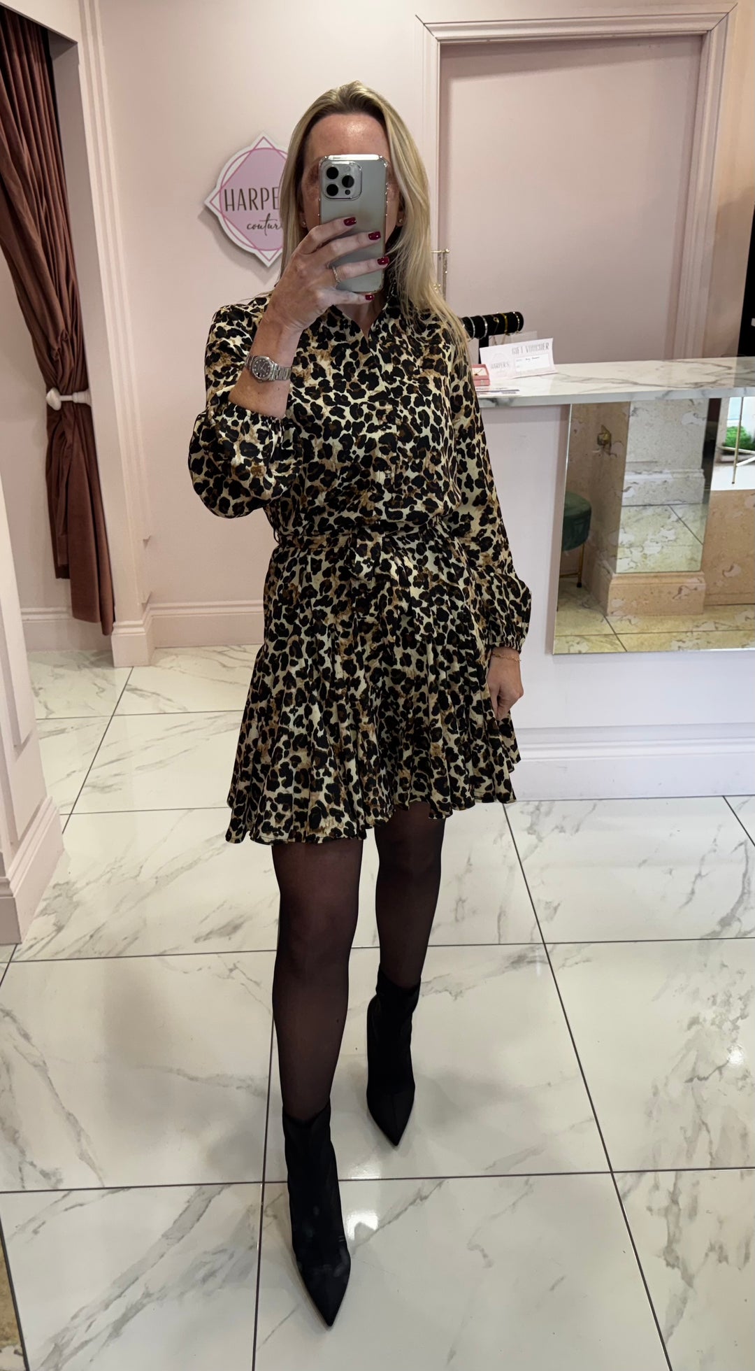 Morgan Leopard Print Skater Dress