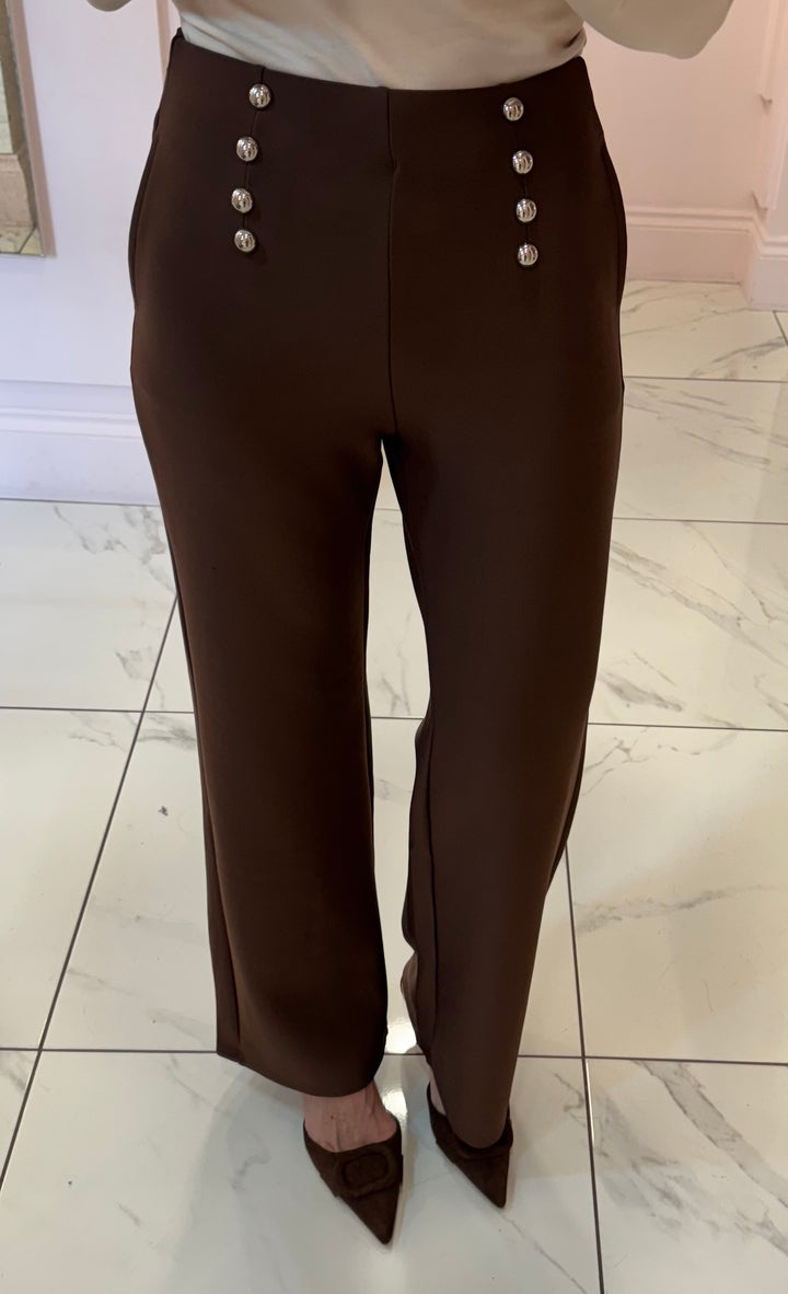 Scuba Button Detail Trousers
