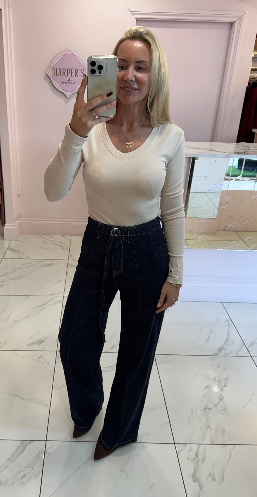 Lottie V Neck Long Sleeve Top