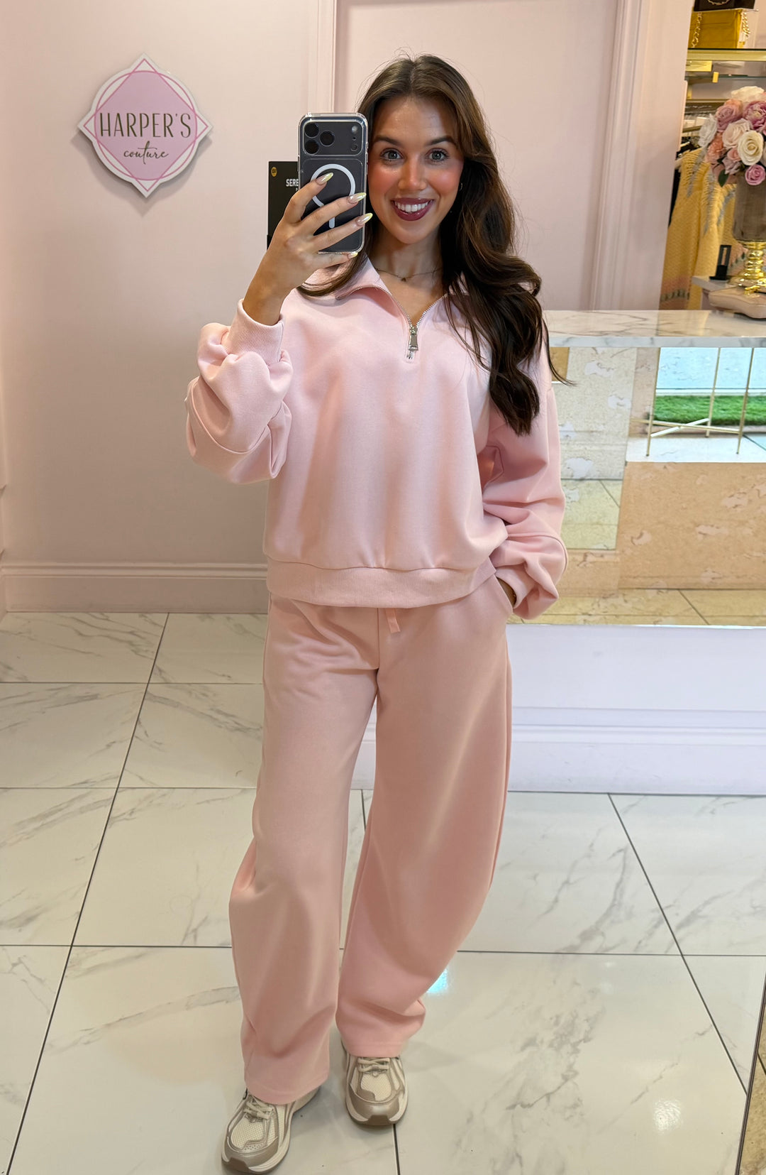 Scarlett 1/4 Zip Sweater & Barrel Leg Lounge Set