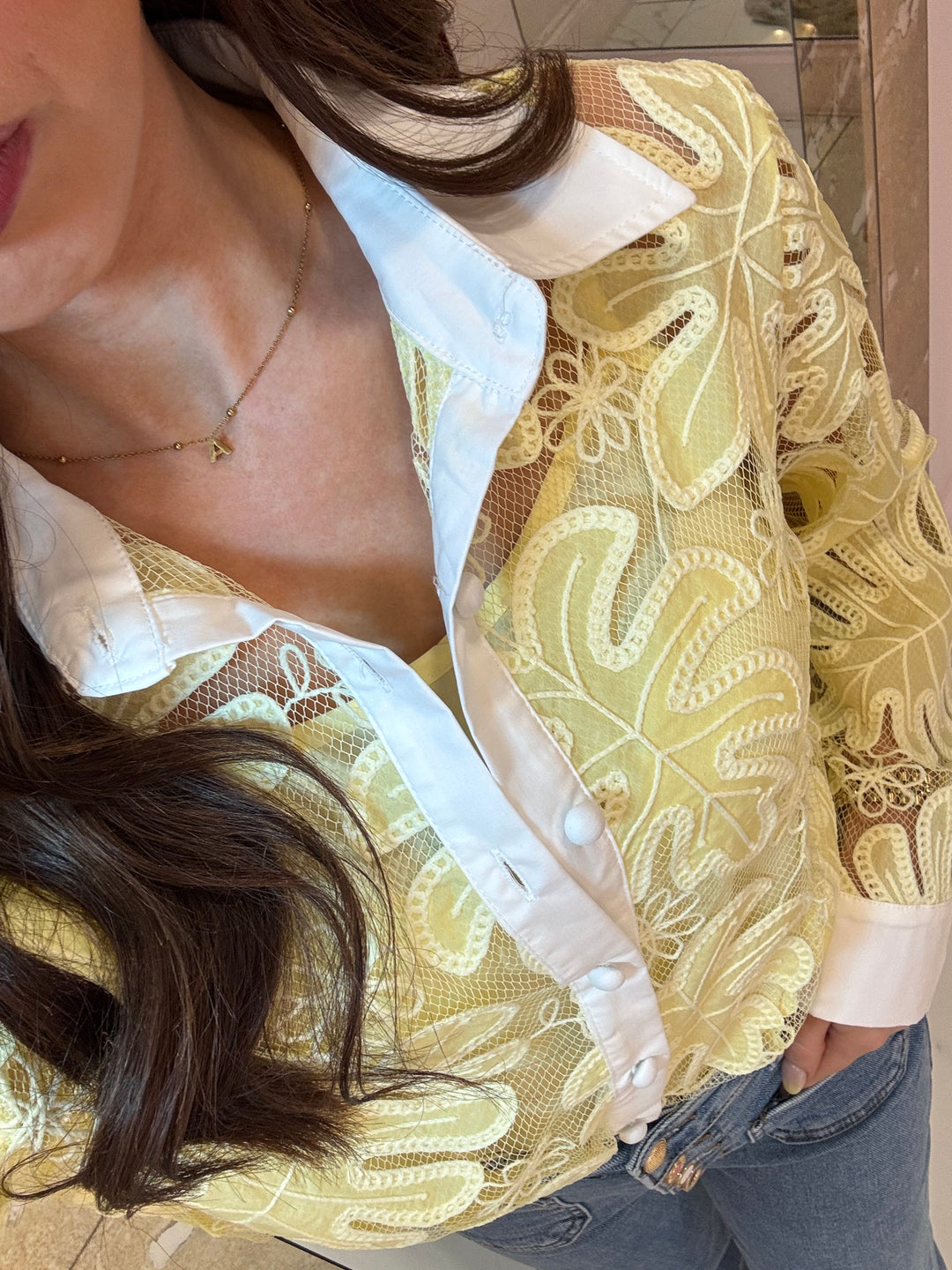 Edie Embroidery Detail Shirt Blouse