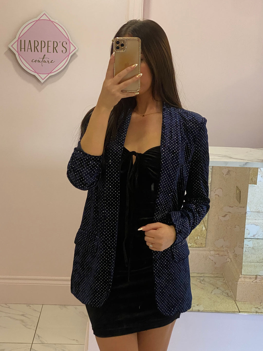 Vivienne Diamanté Navy Blazer