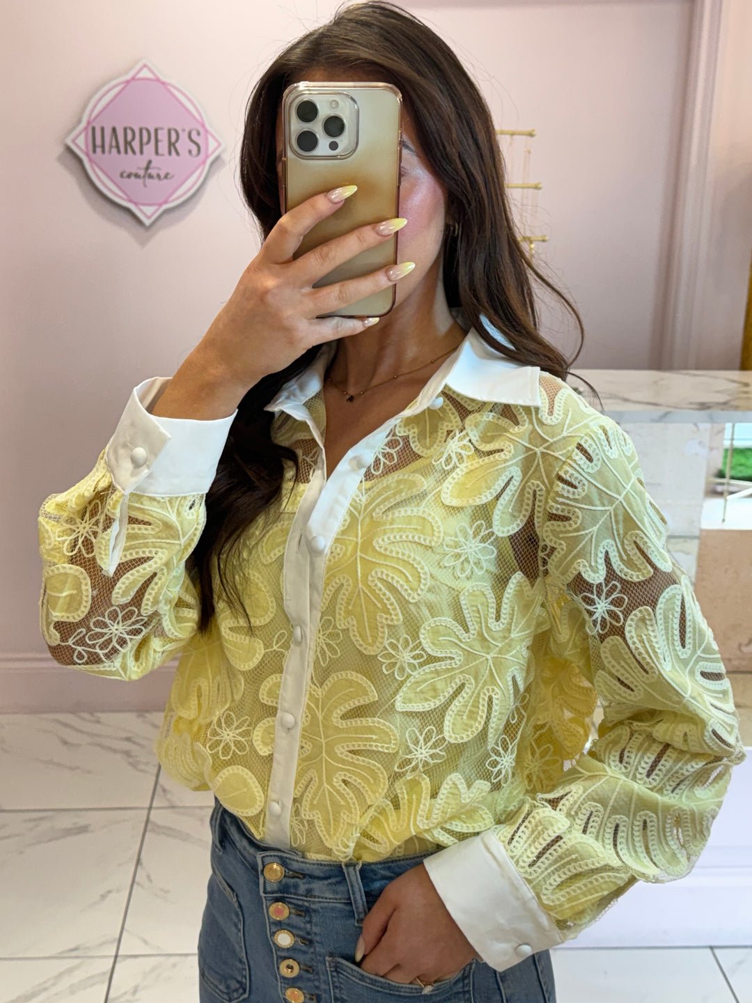 Edie Embroidery Detail Shirt Blouse