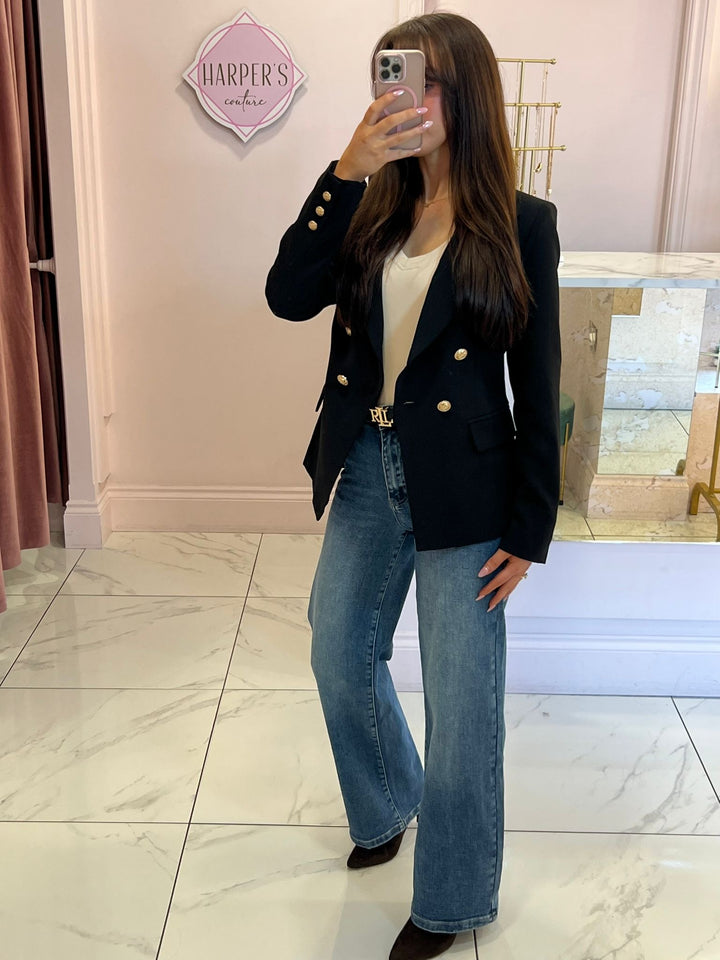 Alena Gold Button Inspired Blazer