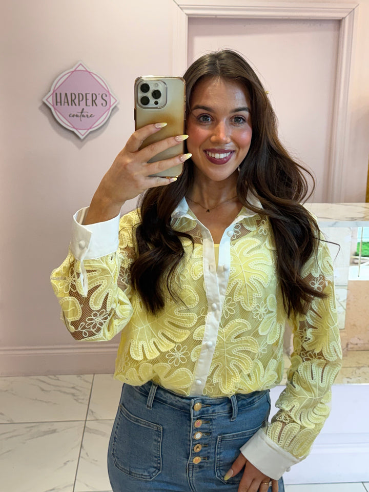 Edie Embroidery Detail Shirt Blouse