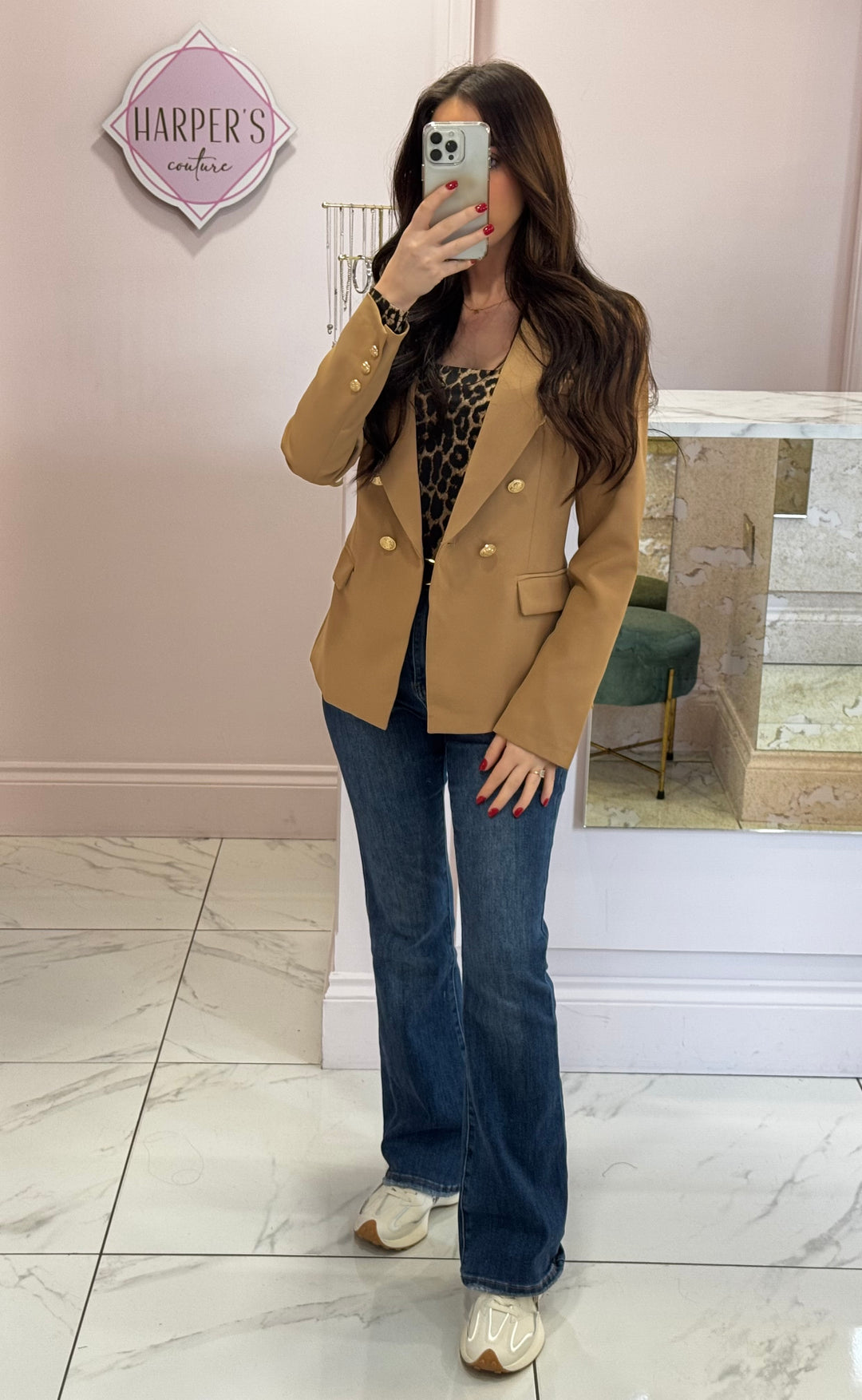 Alena Gold Button Inspired Blazer