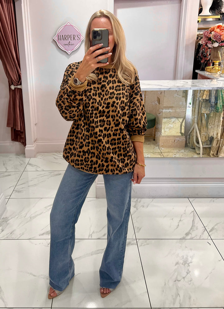 Chelsea Oversized Leopard Print Sweater/Jumper