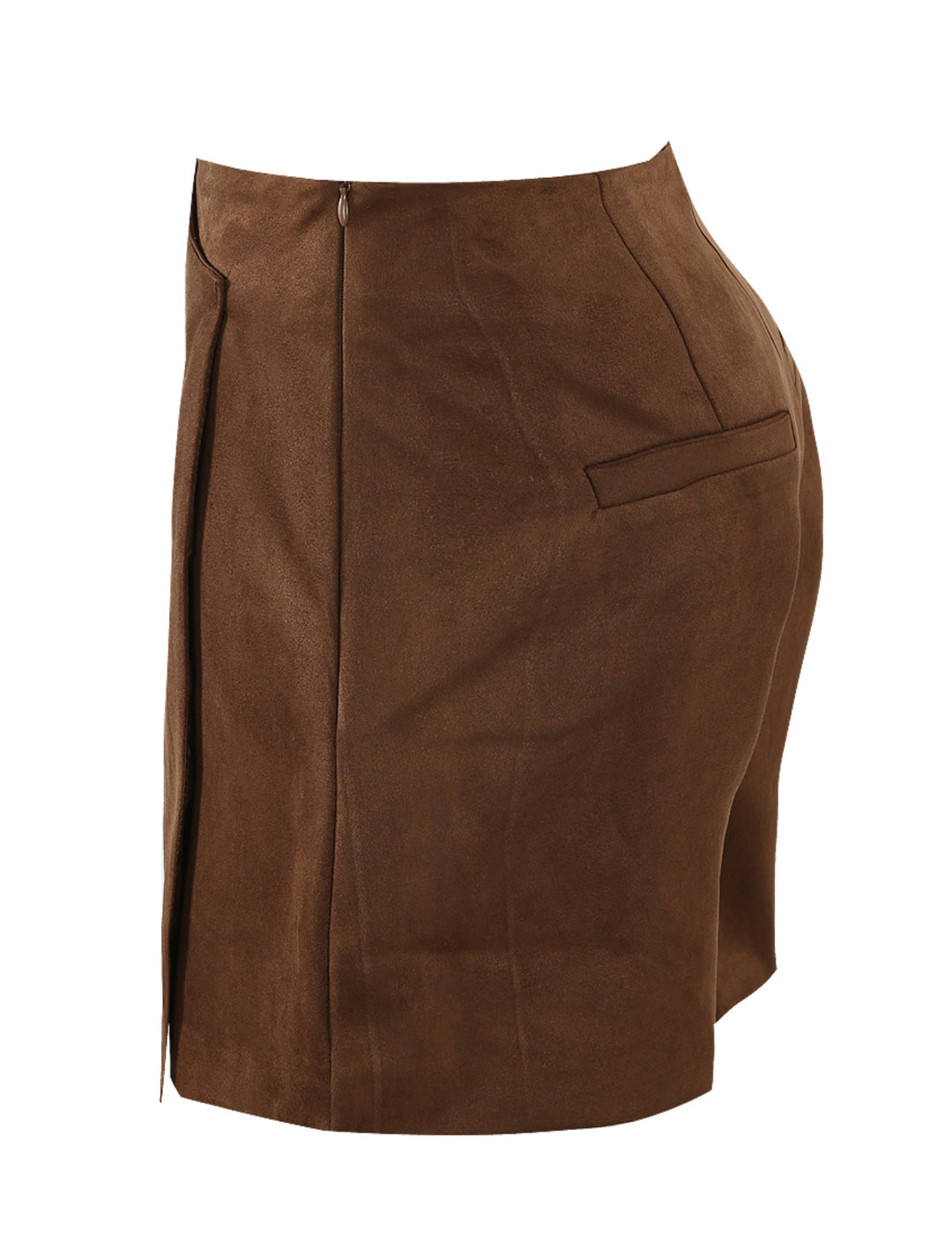 Casey Camel Wrap Faux Suede Skort on