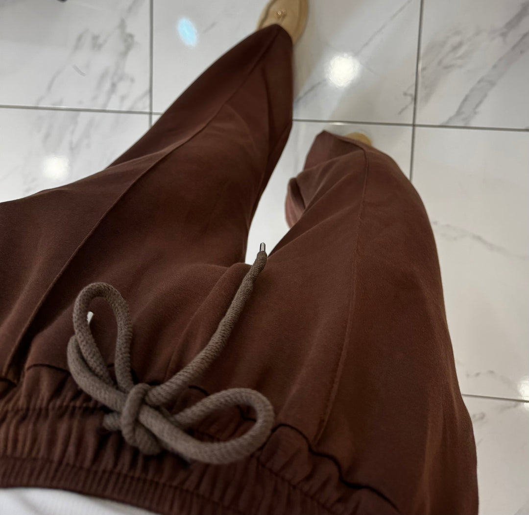 Alex Chocolate Brown Super Soft Seam Front Trousers