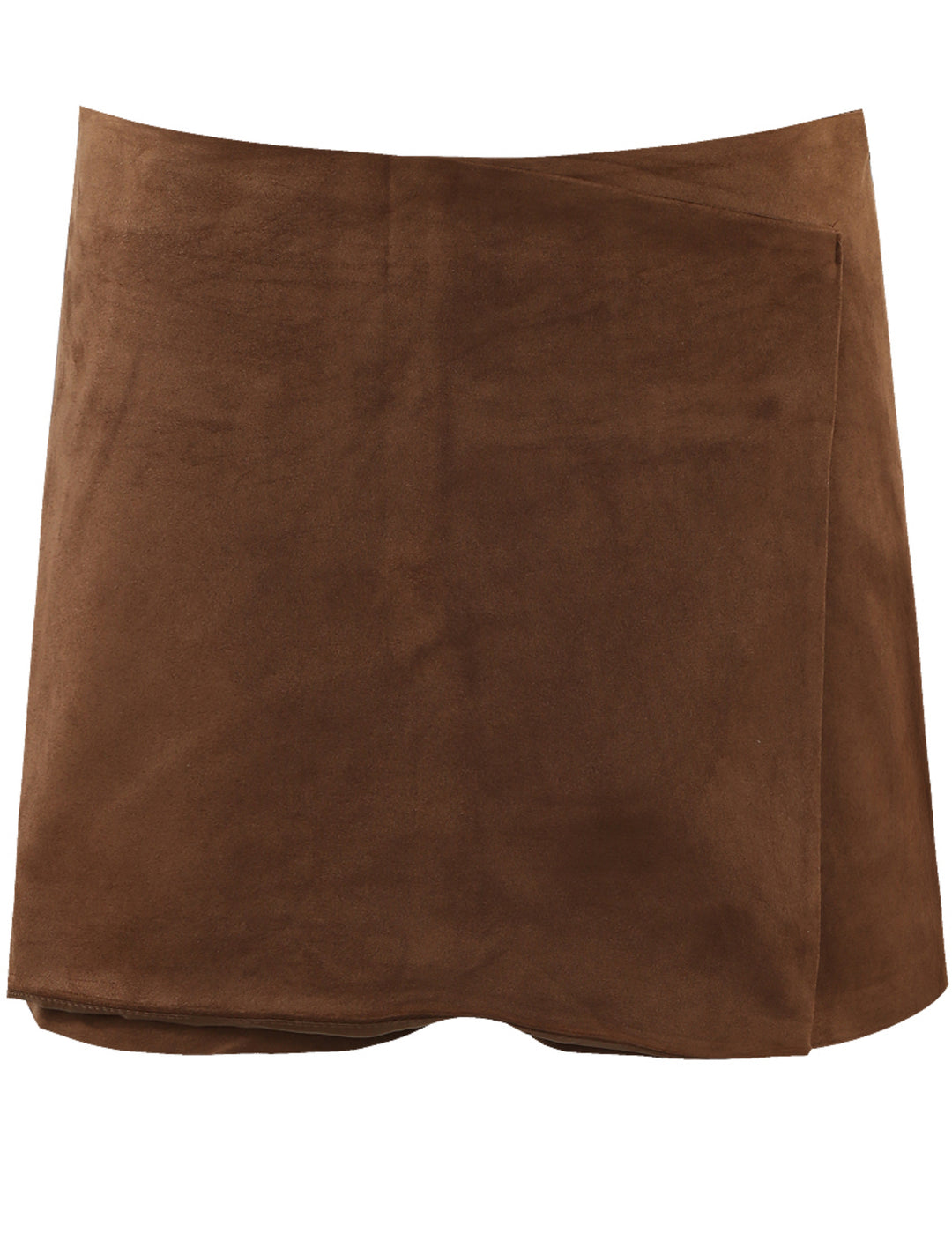 Casey Camel Wrap Faux Suede Skort on
