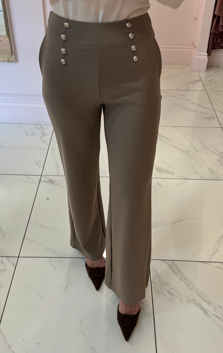 Scuba Button Detail Trousers