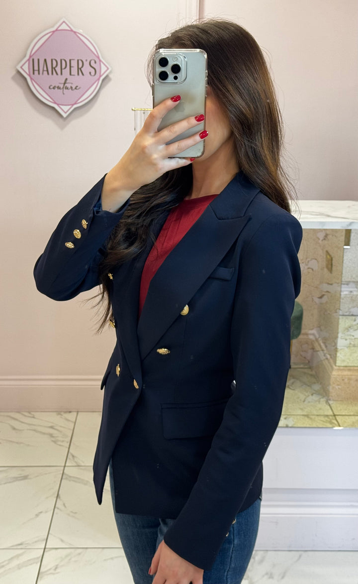 Alena Gold Button Inspired Blazer