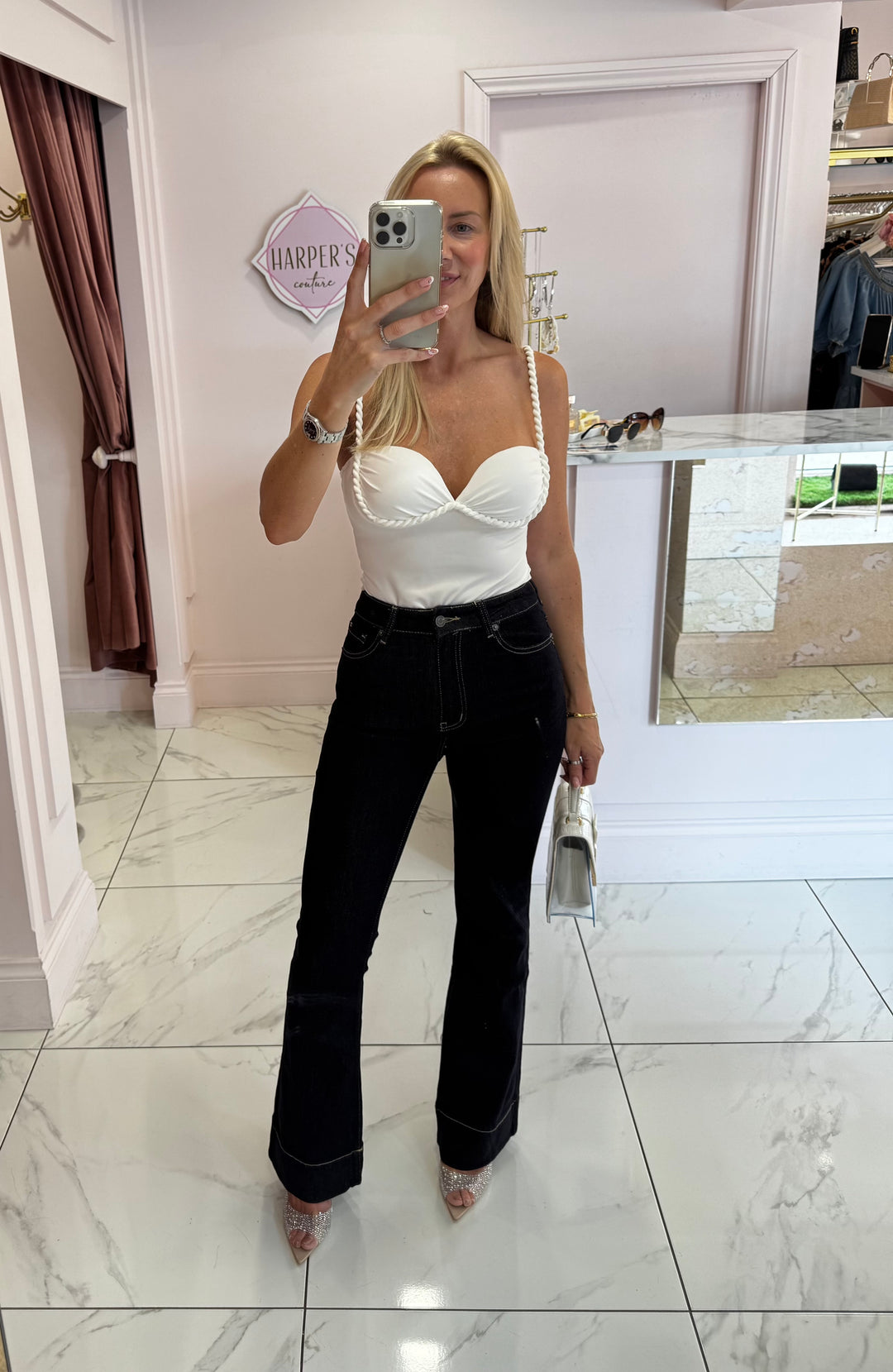 Nicola Indigo Skinny Flare Jeans