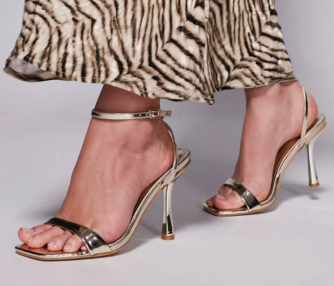 Gabs Gold Strappy Heeled Sandal