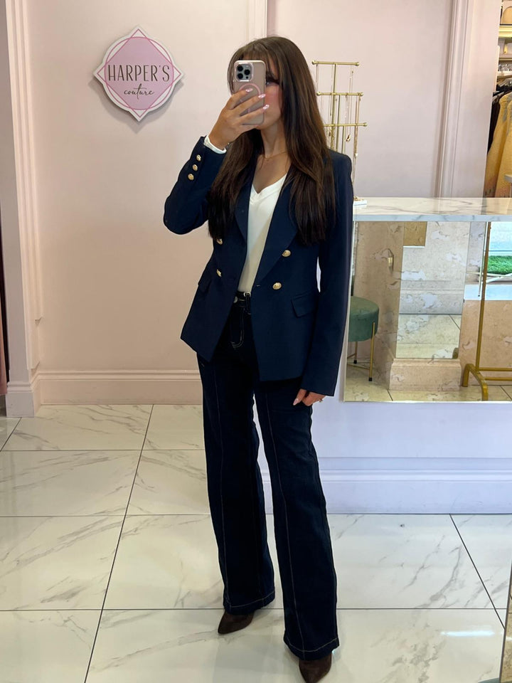 Alena Gold Button Inspired Blazer