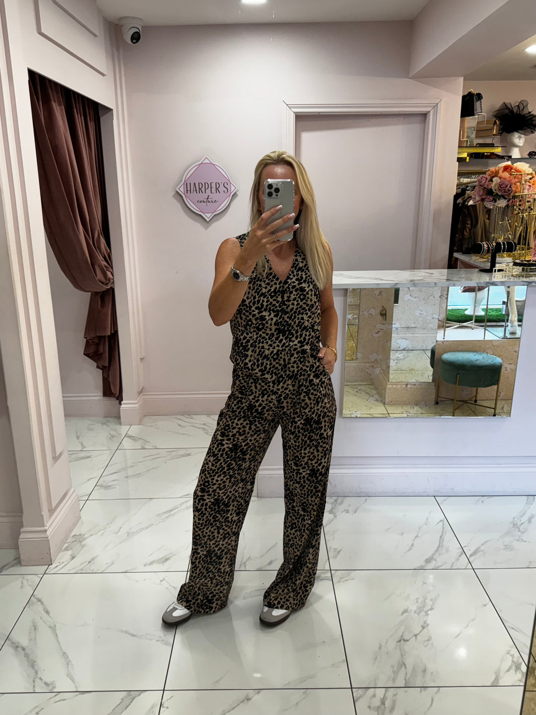 Poppy leopard print trousers