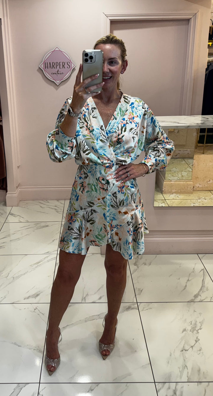 Scarlett Satin Floral Occasion Dress