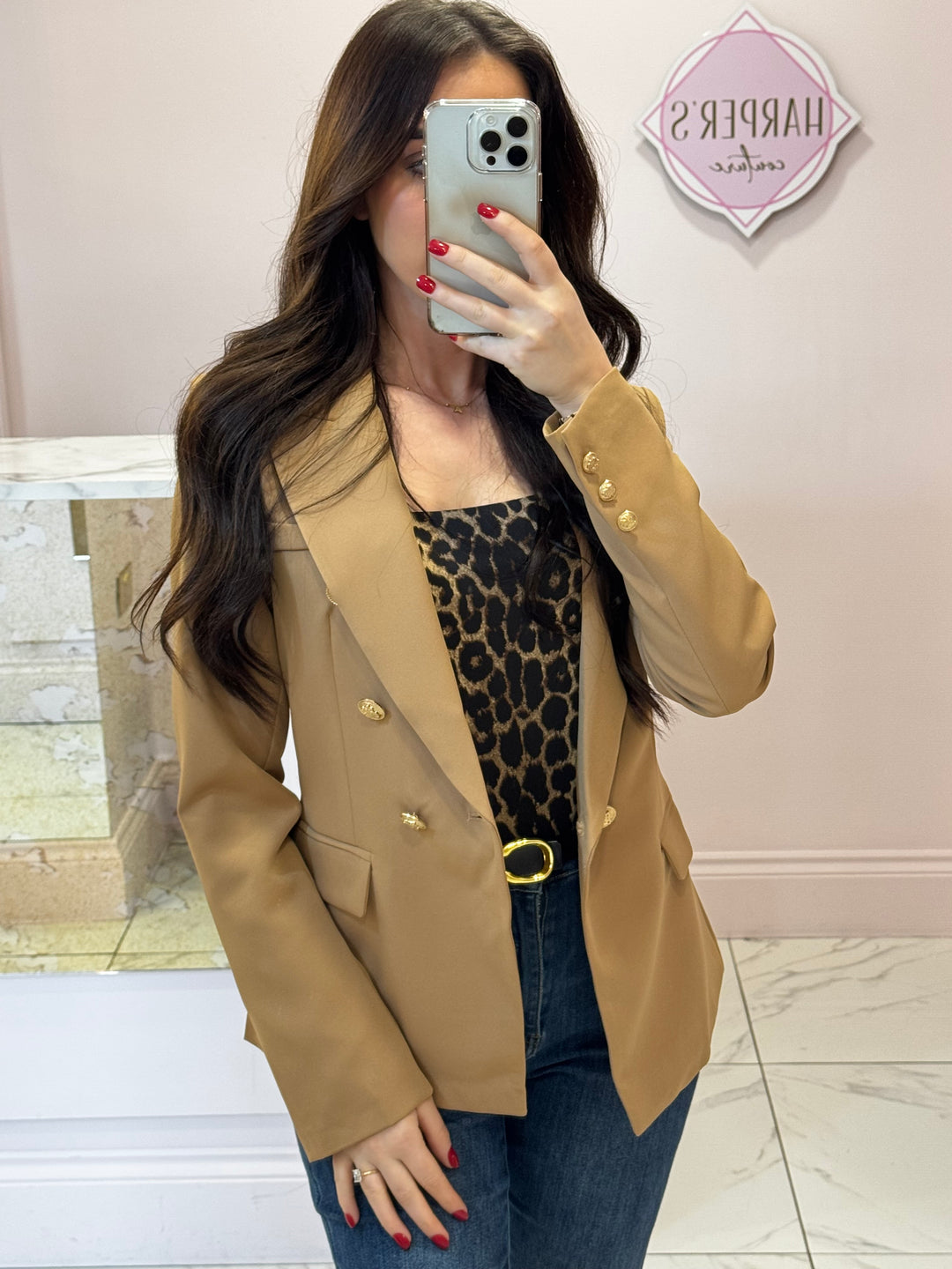 Alena Gold Button Inspired Blazer