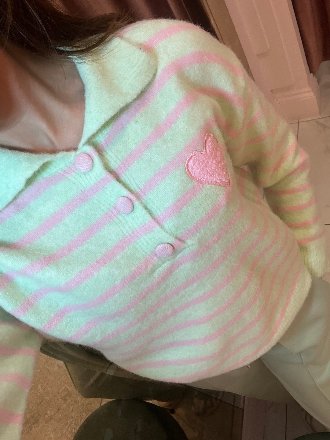 Minnie Striped Heart Jumper
