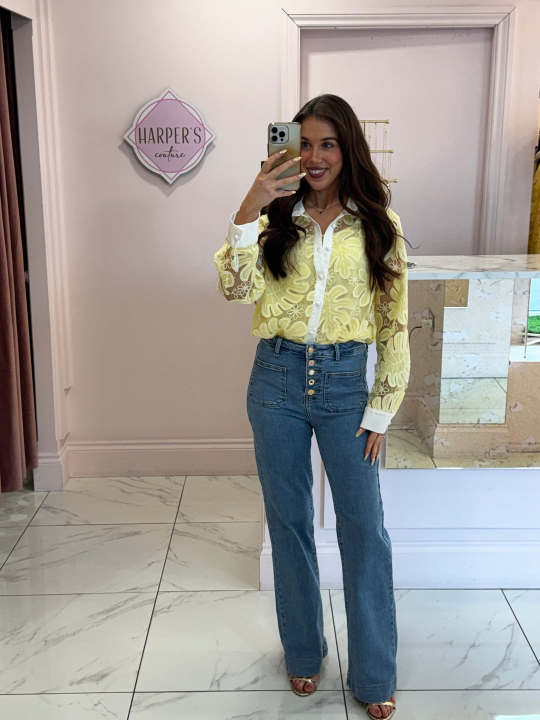 Edie Embroidery Detail Shirt Blouse