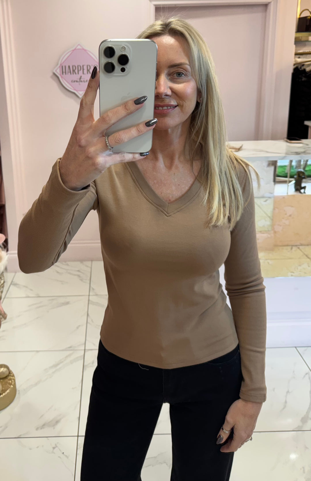 Lottie V Neck Long Sleeve Top