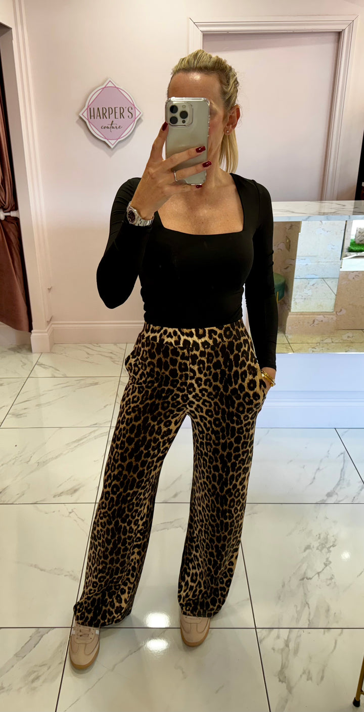 Justie leopard print trousers