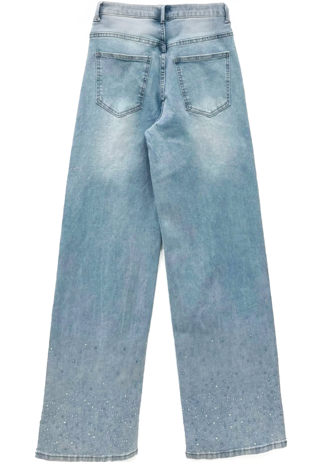 Andrea Wide Fit Blue & Silver Ombre Sparkle Stretch Jeans