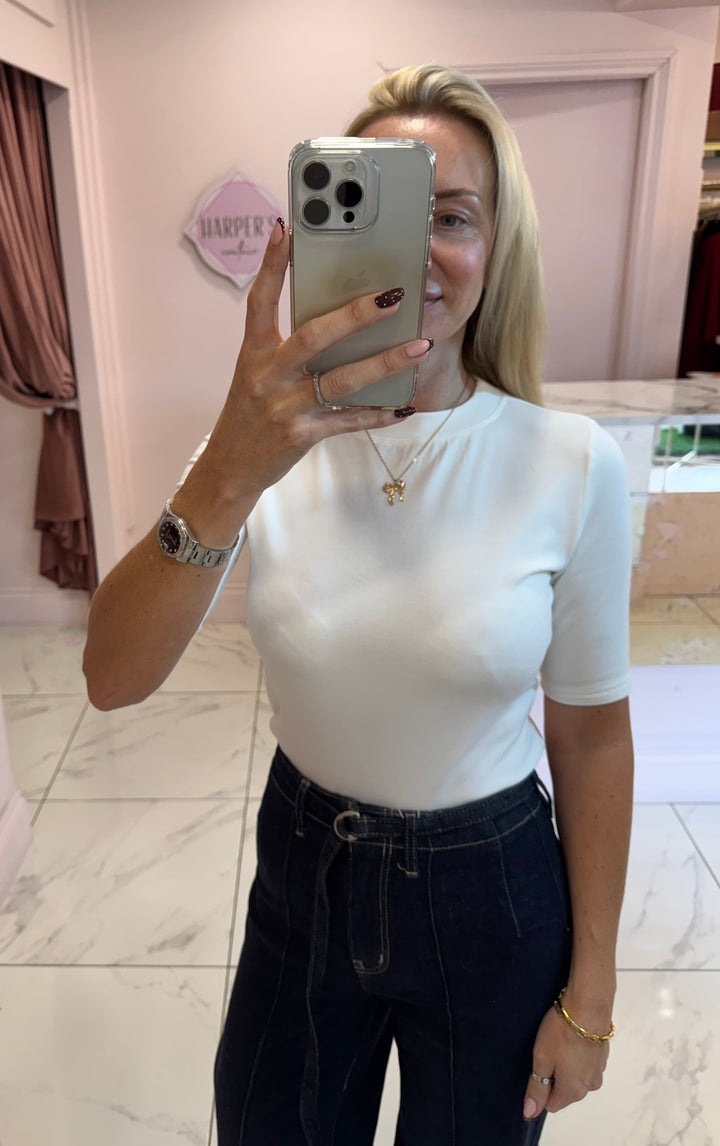 Lillie Round Neck Super Soft Short Sleeve Top