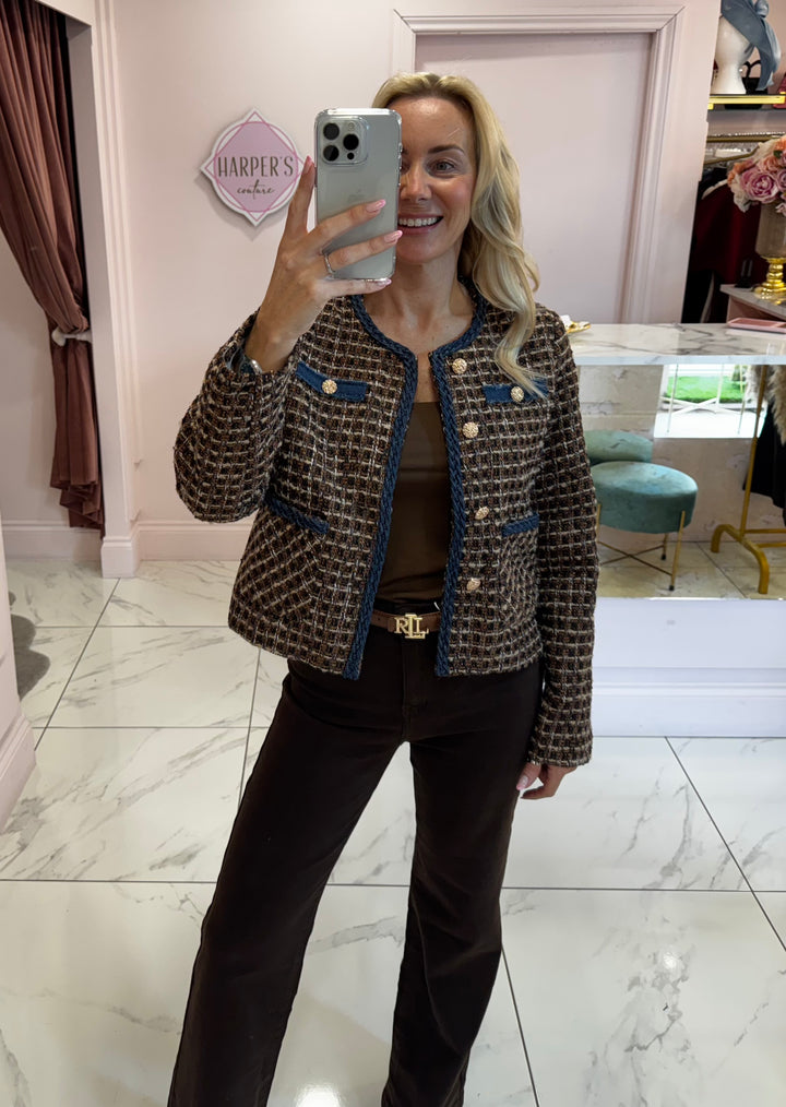 Chantelle Tweed Gold Button Jacket