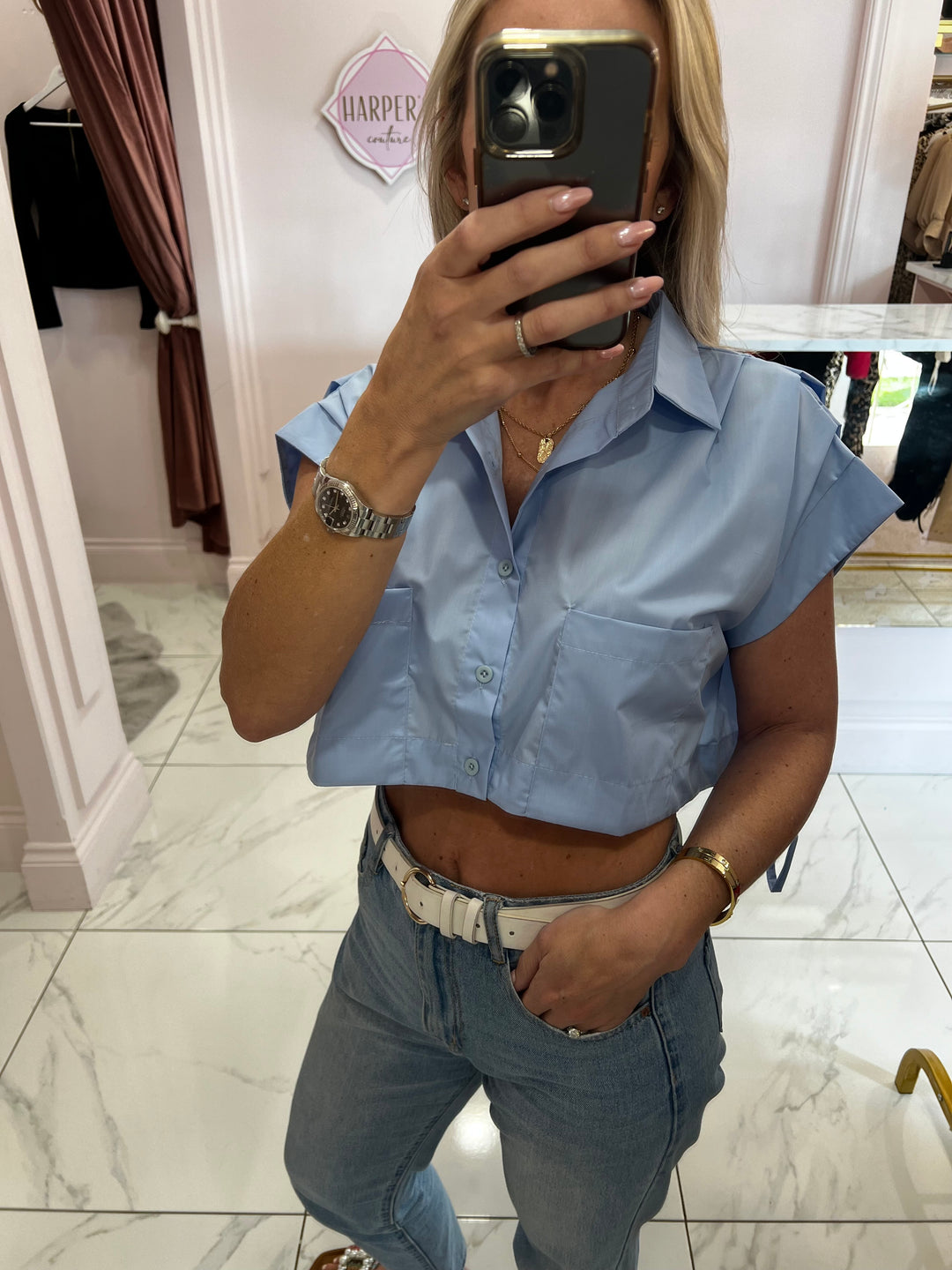 Alicia Cropped Sleeve Detail Shirt