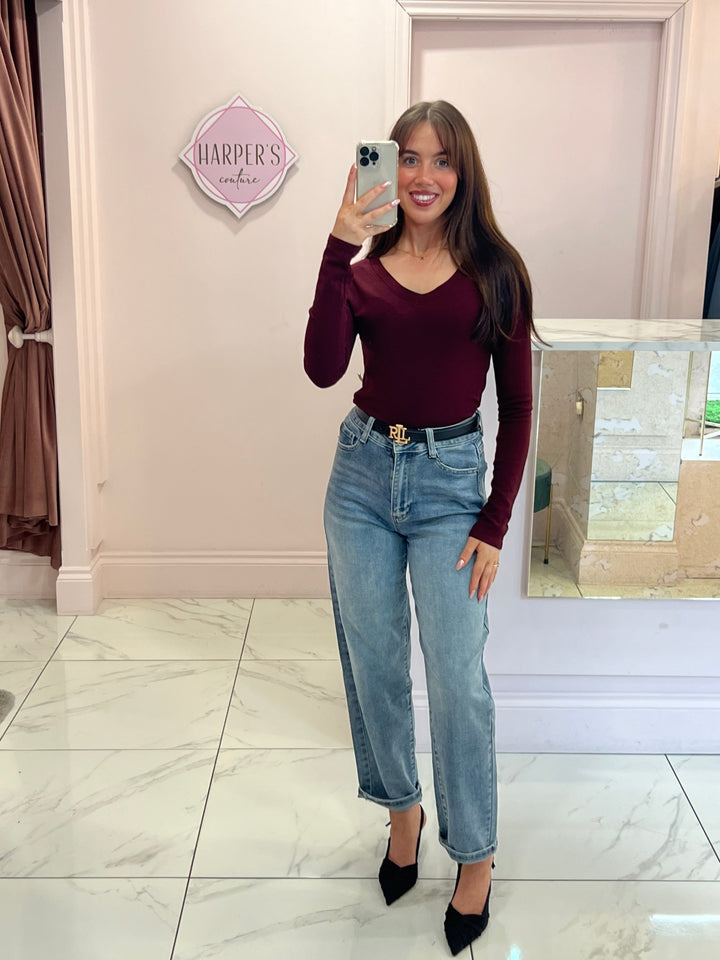 Lottie V Neck Long Sleeve Top