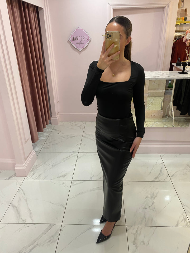 Alissa Maxi Faux Leather Skirt