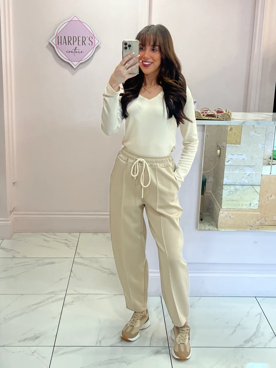 Evie Super Soft Seam Front Tapered Trousers