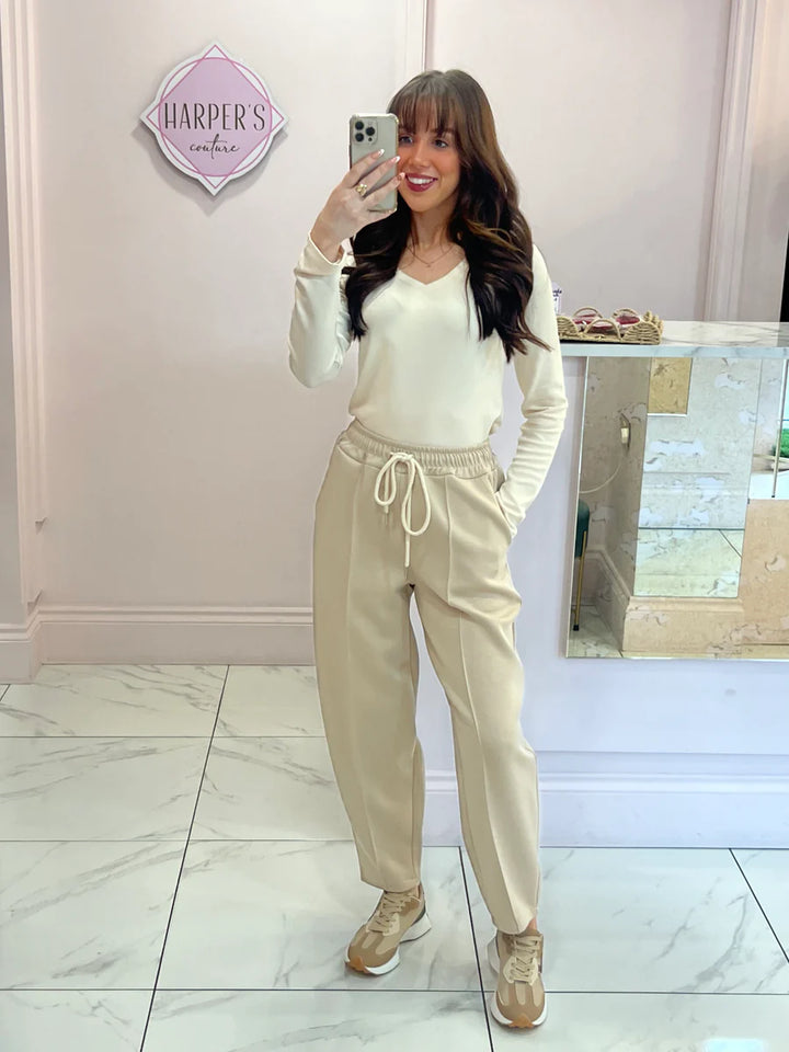 Evie Super Soft Seam Front Tapered Trousers