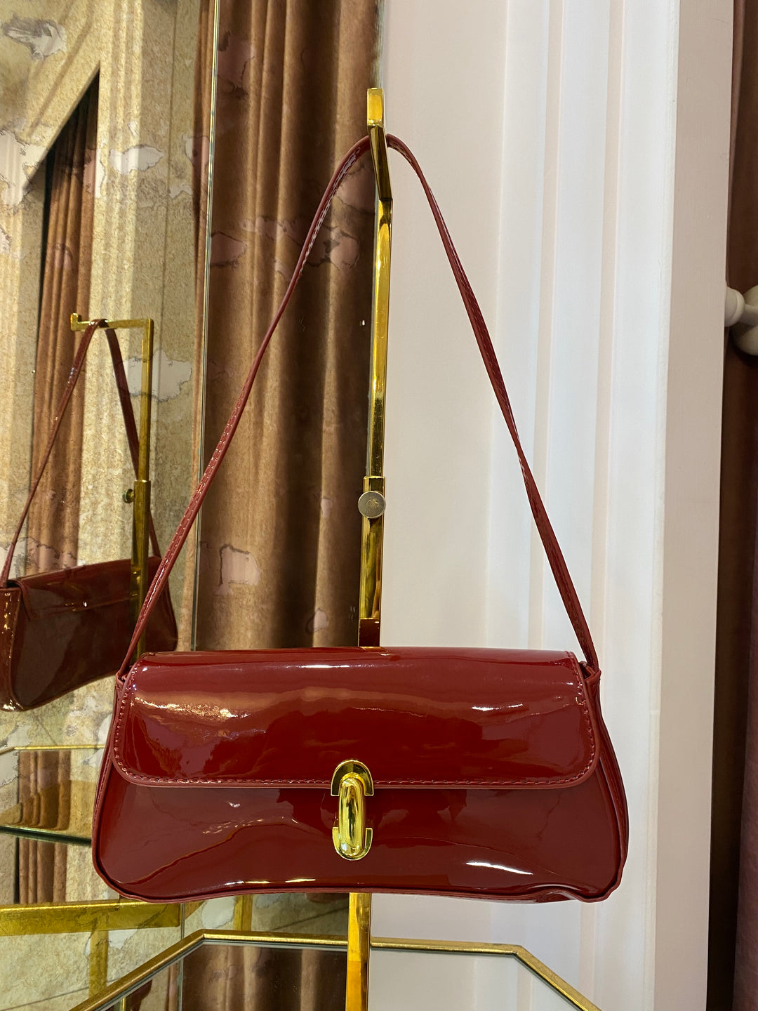 Pippa Patent Shoulder Bag