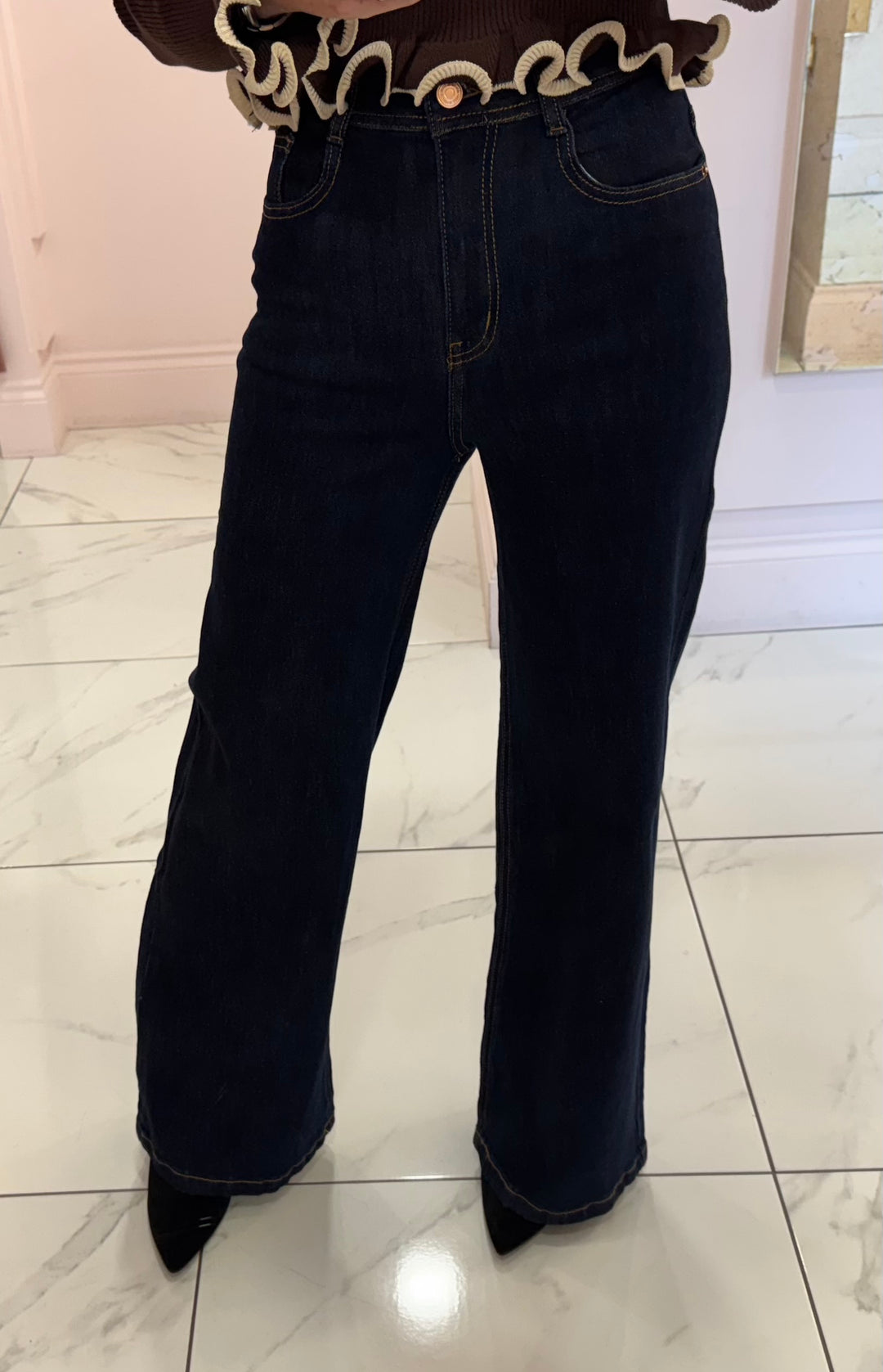 Rose Indigo wide leg denim jeans