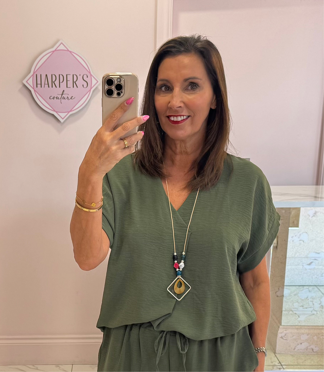 Ember V Neck Top With Necklace