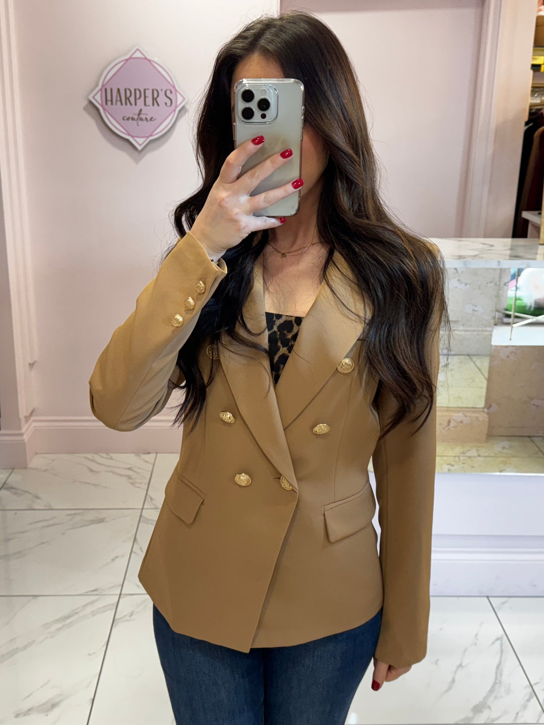 Alena Gold Button Inspired Blazer