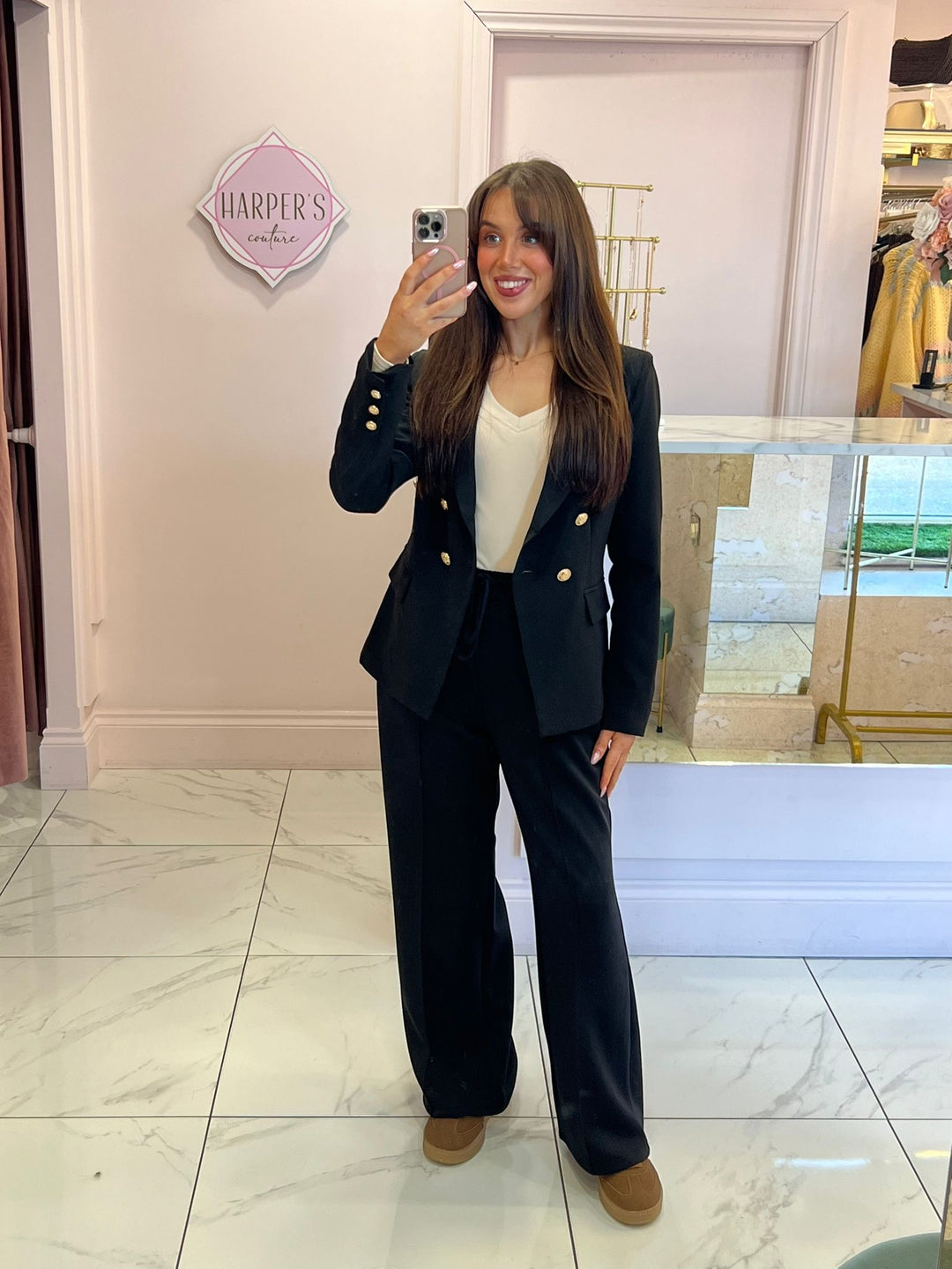 Alena Gold Button Inspired Blazer