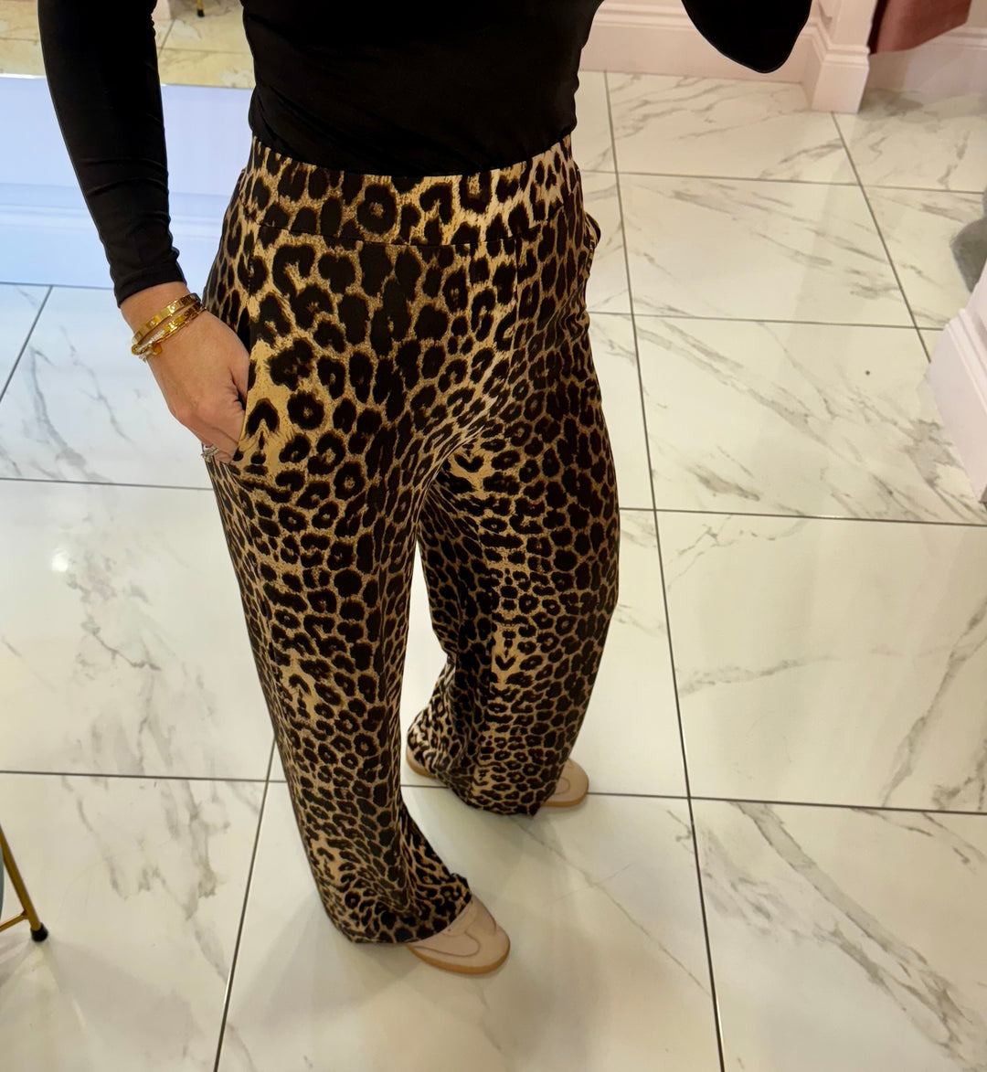 Justie leopard print trousers