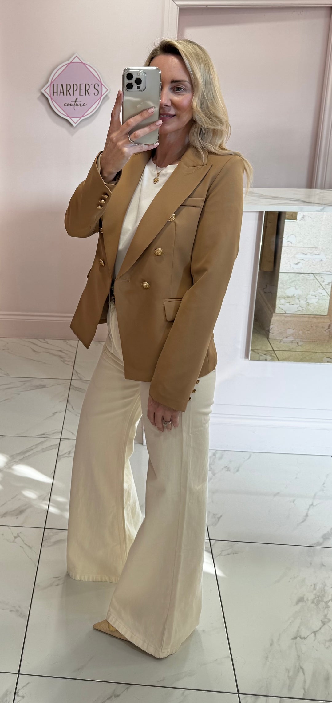 Alena Gold Button Inspired Blazer