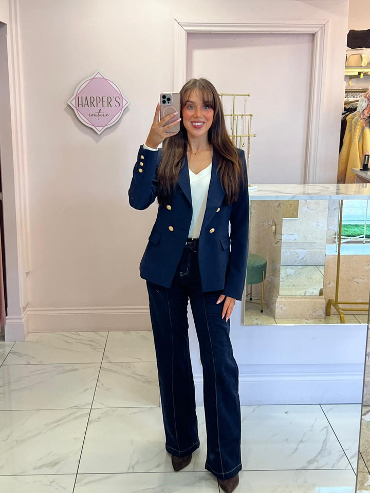 Alena Gold Button Inspired Blazer