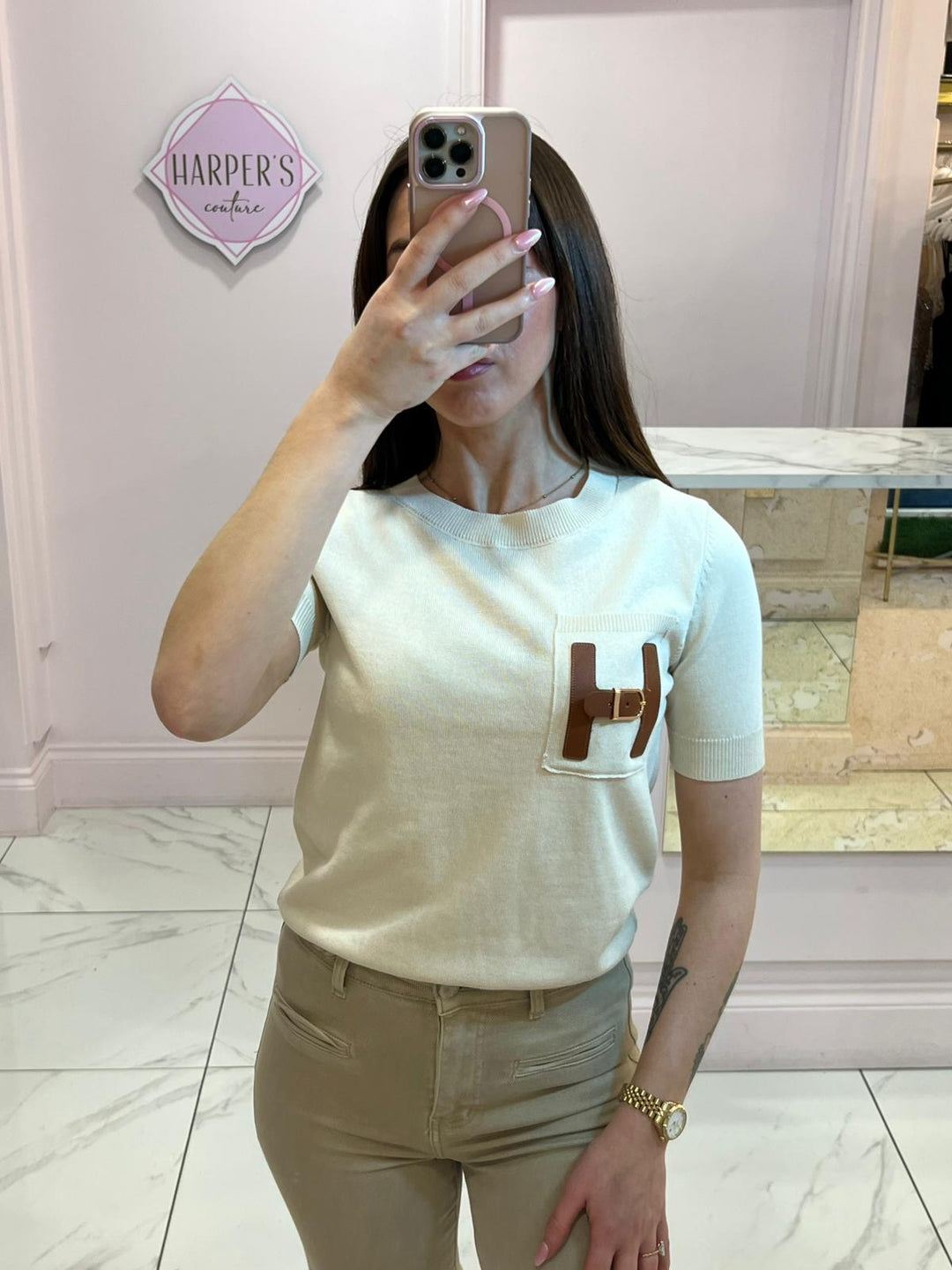 Hettie Beige Super Soft Knit Top/Jumper