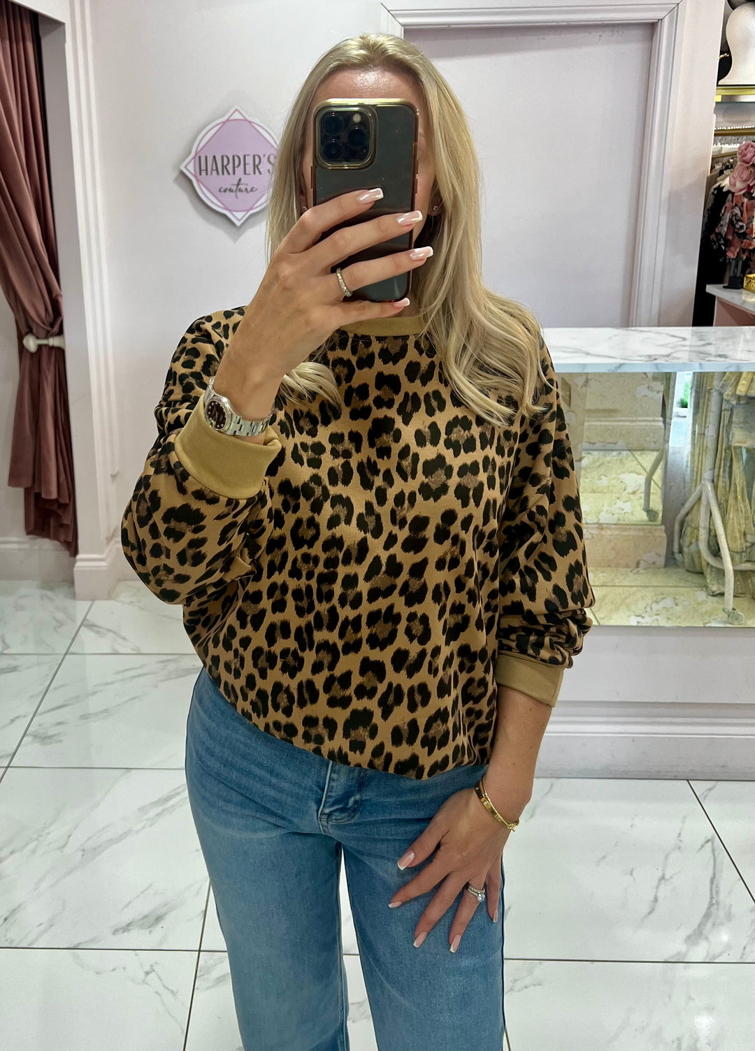 Chelsea Oversized Leopard Print Sweater/Jumper