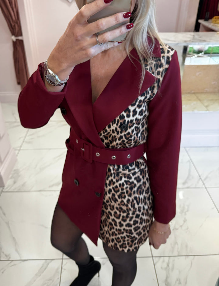 Chenise Leopard Trim Blazer