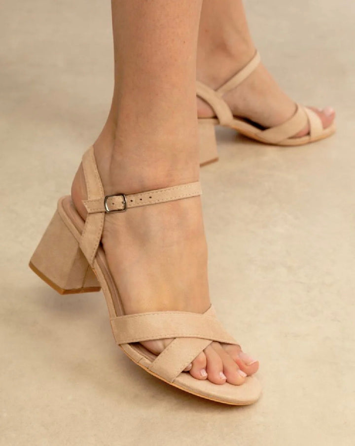 Nude Block Heeled Sandal