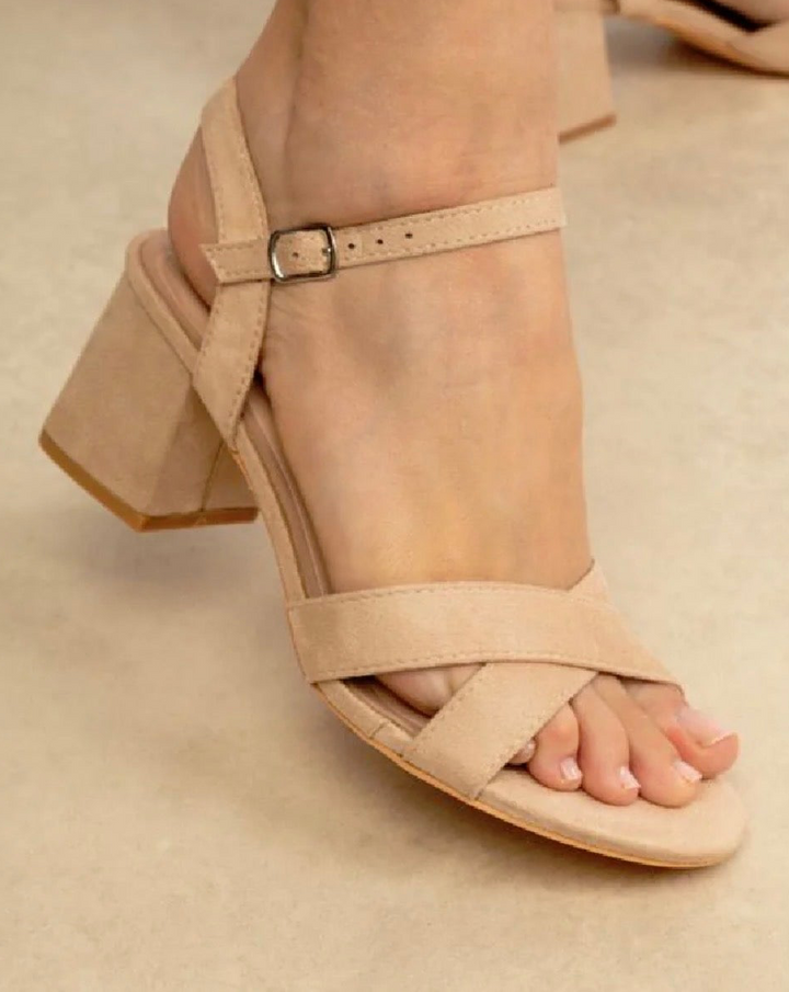 Nude Block Heeled Sandal