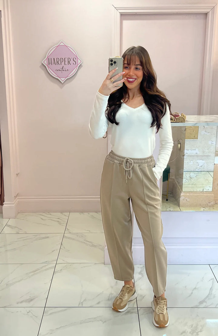 Evie Super Soft Seam Front Tapered Trousers