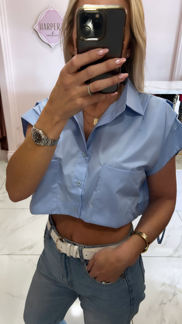 Alicia Cropped Sleeve Detail Shirt