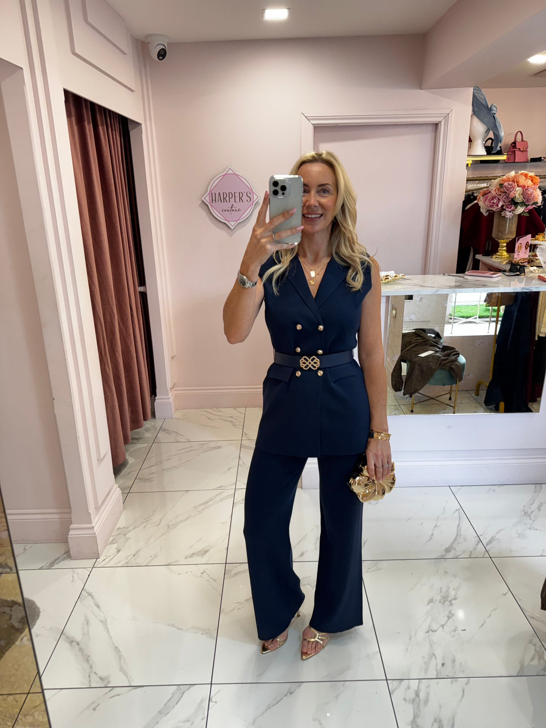 Blake Knit Belted Top & Trouser Co Ord Set